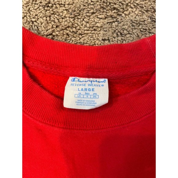 Rare Modern Red Champion Reverse Weave Sweatshirt Crewneck - Picture 3 of 3